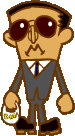 Suit, a smaller version of this sprite is seen on another mini-game