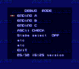 Arkanoid Doh it Again debug mode.png