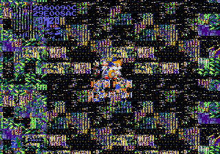 Sonic & Tails standing atop two monitors. One is a Super Ring, the other is a Water Shield.