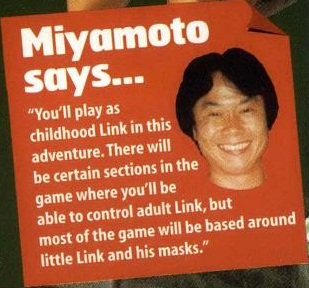 NOM (1999-11) - Miyamoto's Adult Link Mask comment.png