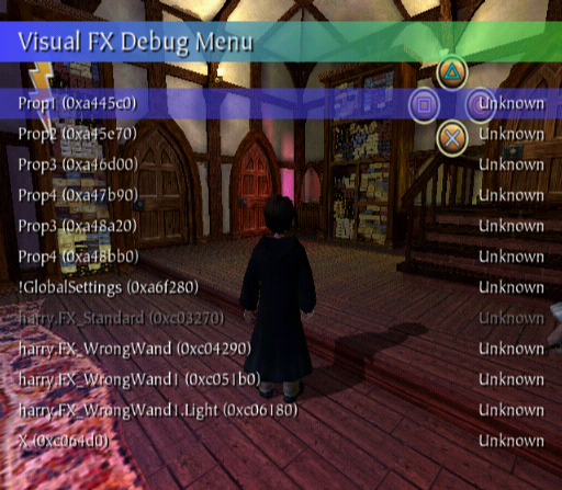 Harry Potter Sorcerer's Stone (PS2) Debugdisplay1.png