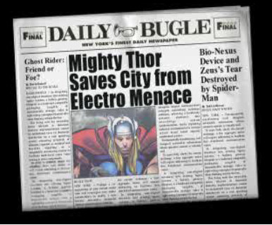 Spider-Man 2 Enter Electro Thor Newspaper 1.png