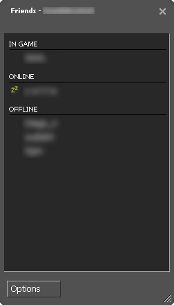 Screenshot of Friends menu in Half-Life 2.