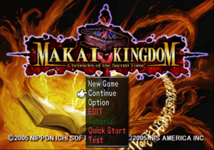 Makai Kingdom main menu (debug).png