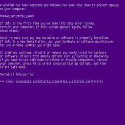 The dreaded Purple Screen of Death