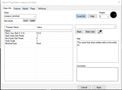The Brickbat's class info inside of Hammer.